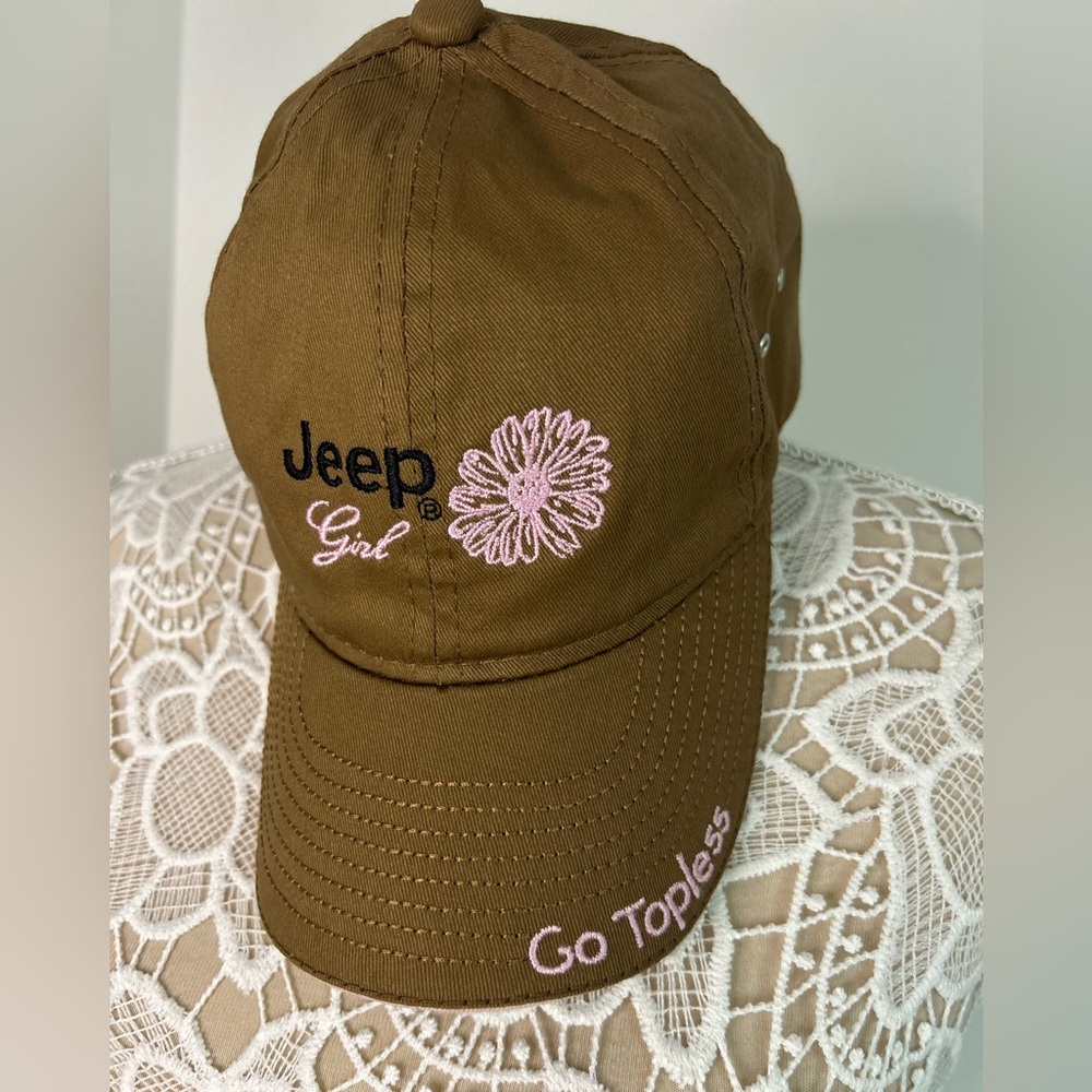 Jeep Girl Go Topless Hat Brown & Pink Adjustable